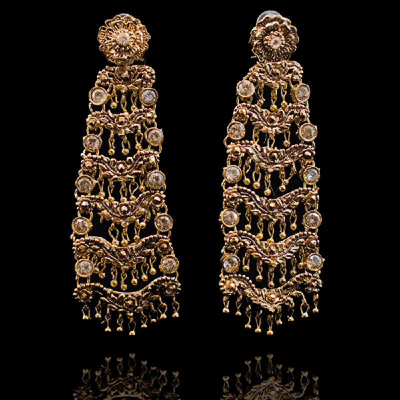 women's earrings with flower-shaped gemstones -Rekha Earrings