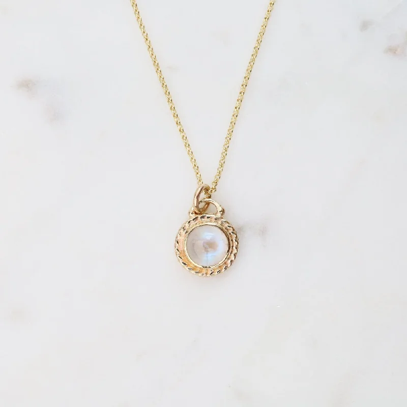 women's necklaces with double chain -Gold Antiquarian Necklace with Moonstone