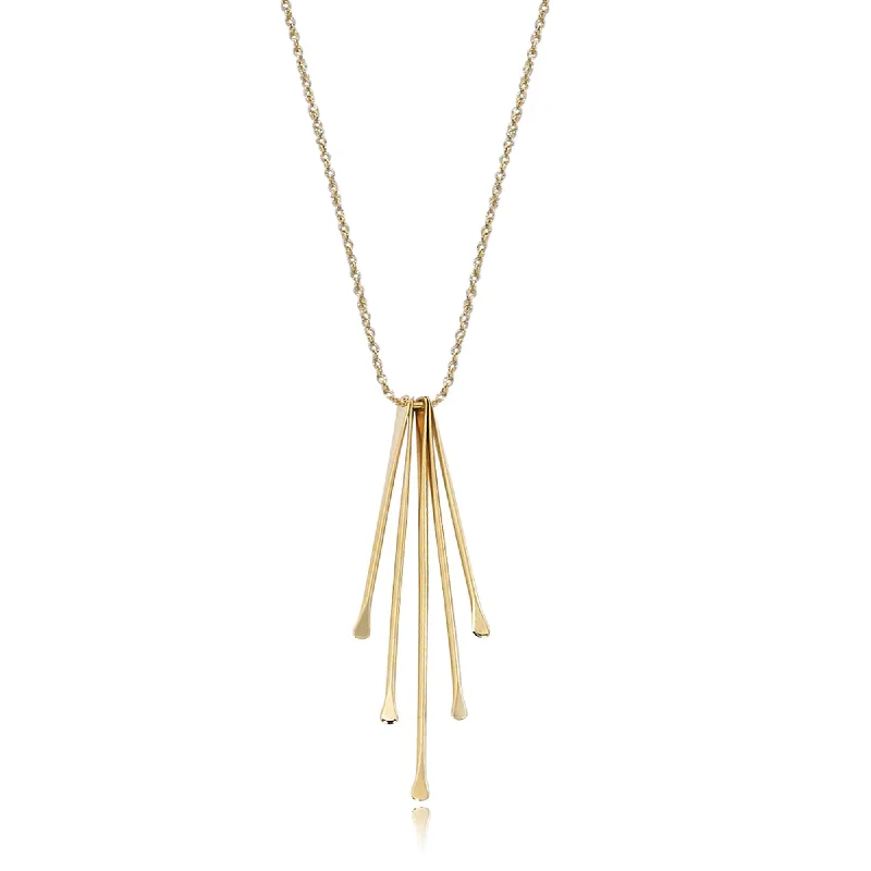 women's necklaces with ruby -14k Gold Dangling Sticks Necklace