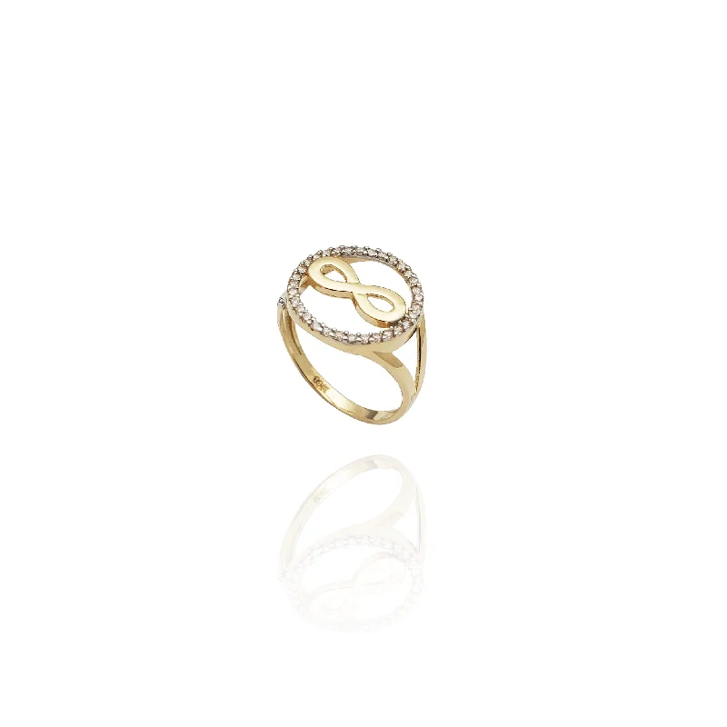 women's rings with statement gemstone -Based Infinity CZ Ring (14K)