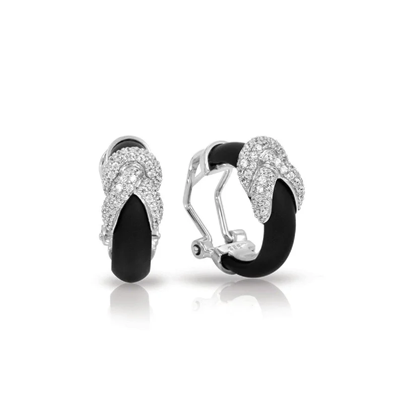 women's earrings with pave diamond -Ariadne Earrings