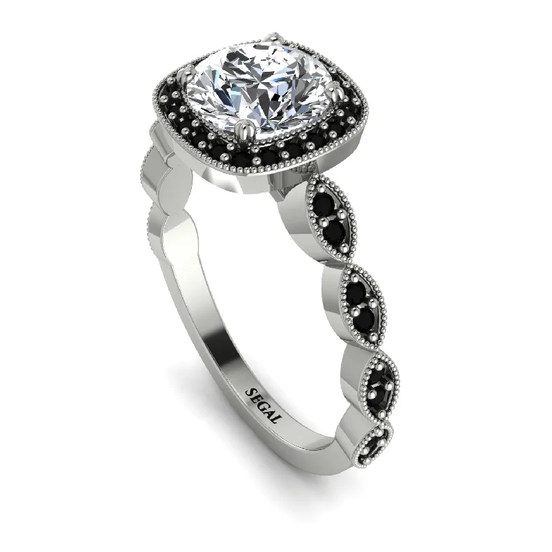 women's engagement rings with subtle elegance -Vintage Inspired Diamond Halo Ring - Frances No. 33