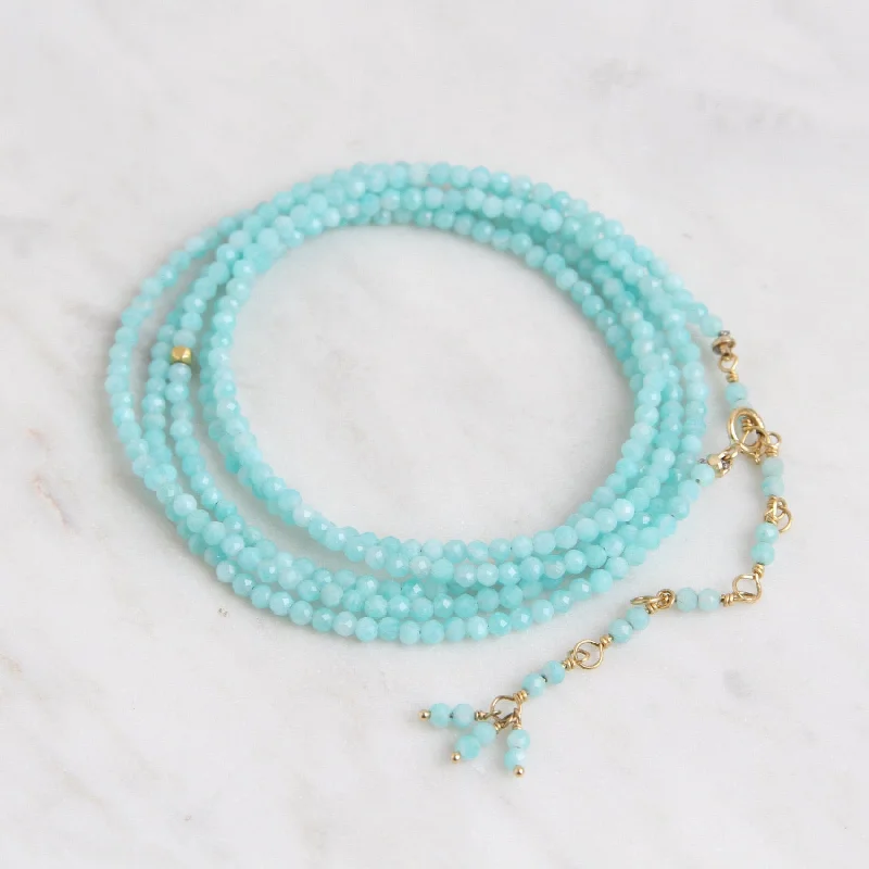 women's necklaces with amethyst -Amazonite Wrap Bracelet & Necklace