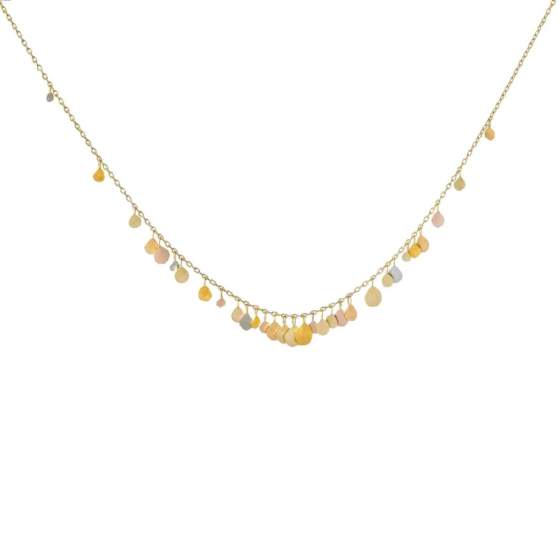 women's necklaces with mixed metals -Yellow Gold & Rainbow Gold Birdsong Necklace