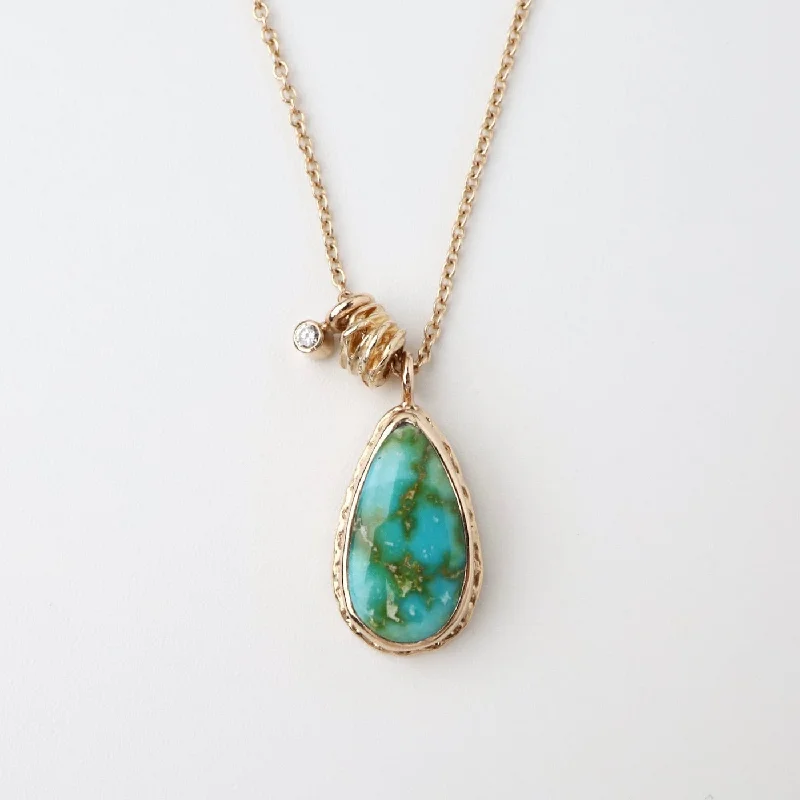 women's necklaces with charm -Jamie Joseph Teardrop Sonoran Mountain Turquoise Necklace