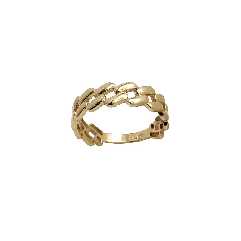 women's rings with polished finish -Glossy Monaco Band's Ring (14K)