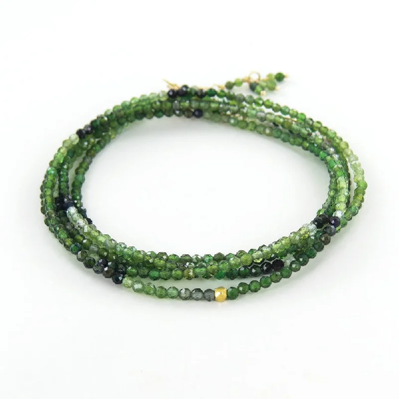 women's necklaces with butterfly design -Ombre Green Tourmaline Wrap Bracelet & Necklace