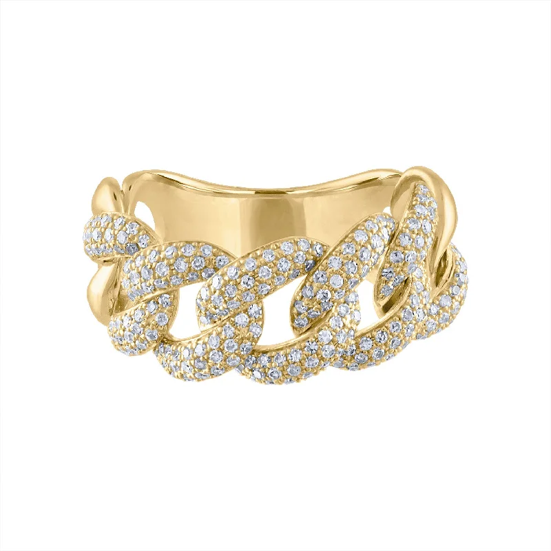 women's engagement rings with subtle elegance -14KT GOLD DIAMOND LINK RING