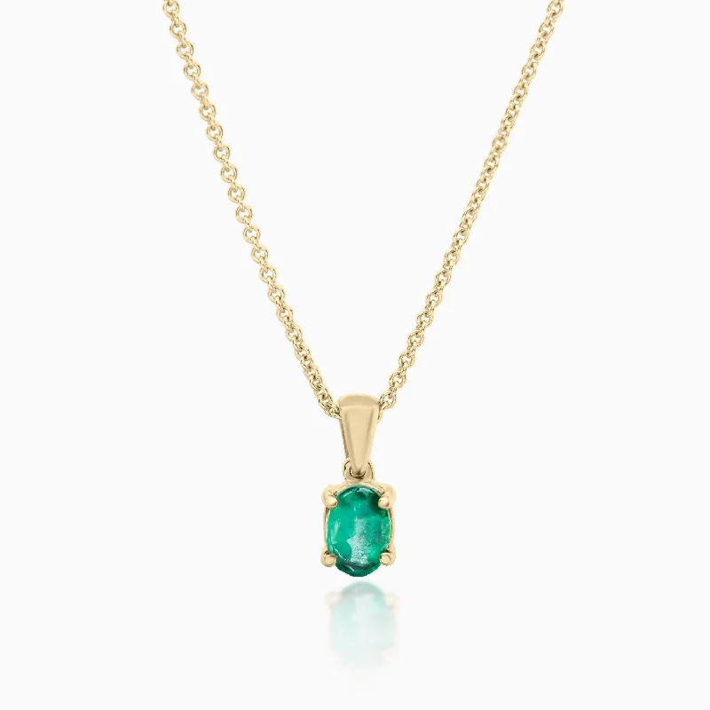 women's necklaces with minimalist pendant -Oval Emerald Pendant Necklace