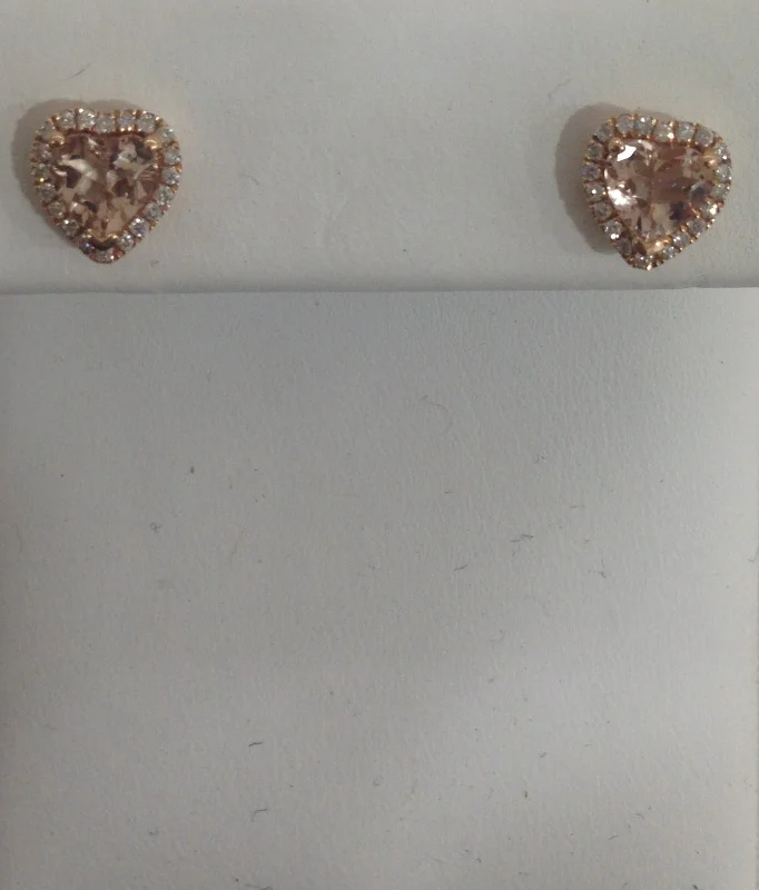 women's earrings with sleek finish -14k Rose Gold Morganite Earrings