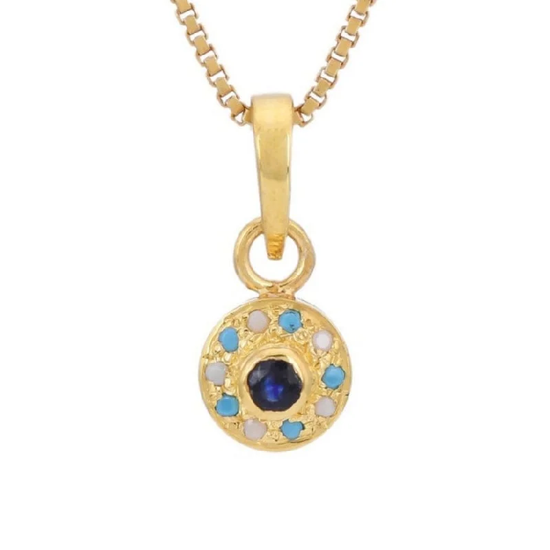 women's necklaces with sapphire -Petite Gemstone Pendant Necklace