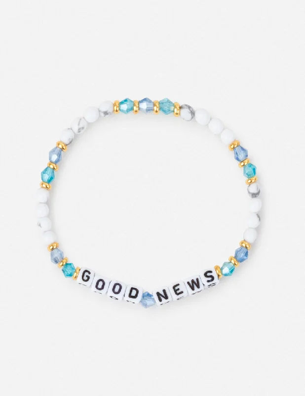 women's bracelets with gemstone stones -Good News Letter Bracelet