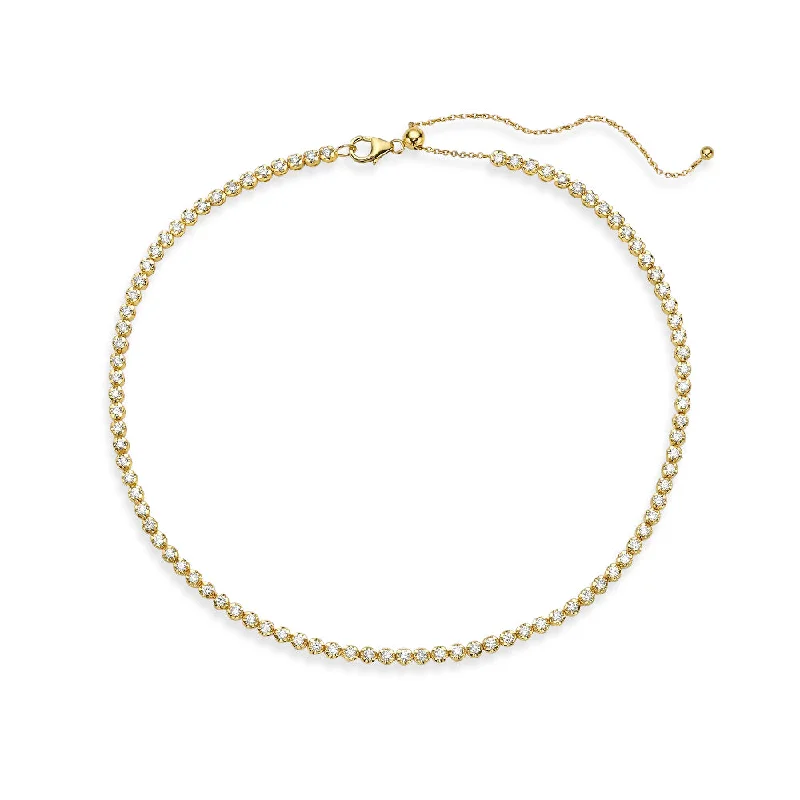 women's bracelets with diamond accents -Multiway Diamond Tennis Choker Necklace + Double Wrap Bracelet, (2.53 ct.) Buttercup Setting in 14K Gold