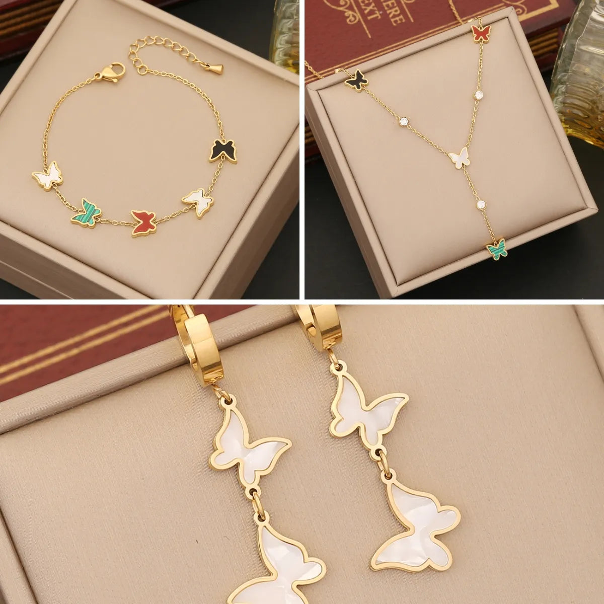 women's bracelets with sterling silver -Ig Style Animal Butterfly Stainless Steel Bracelets Earrings Necklace