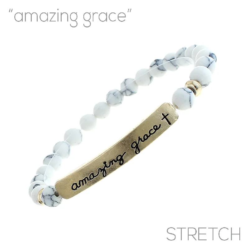 women's bracelets with cuff style bracelet -"Amazing Grace" Natural Stone Bracelet