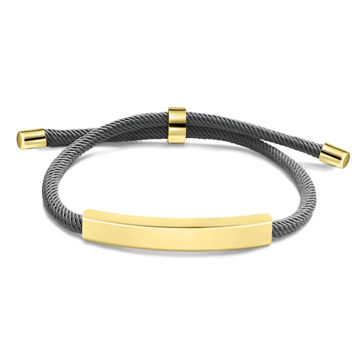 Gray Rope Bracelet Gold