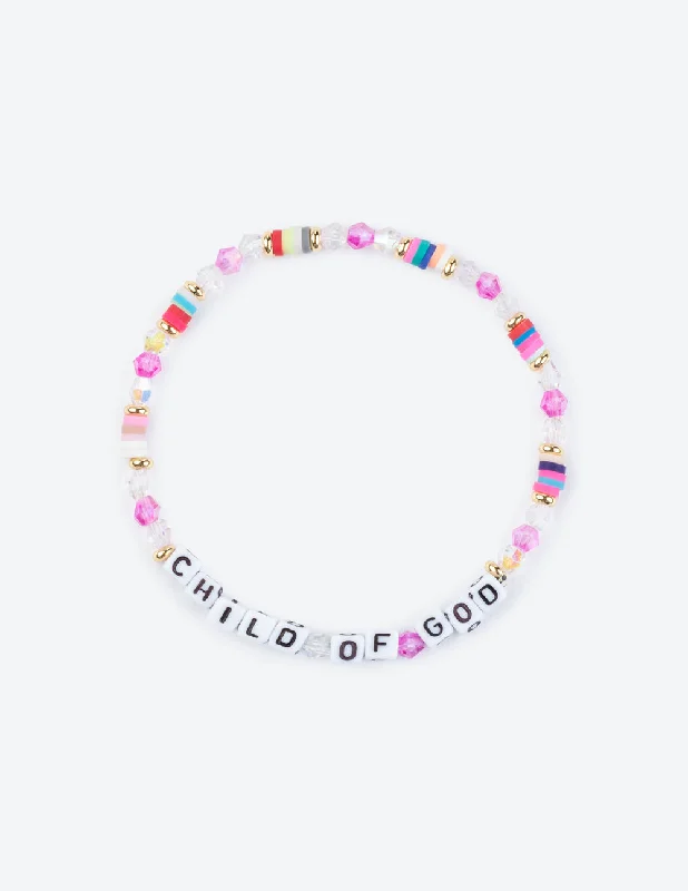 women's bracelets with cuff style bracelet -Child of God Letter Bracelet