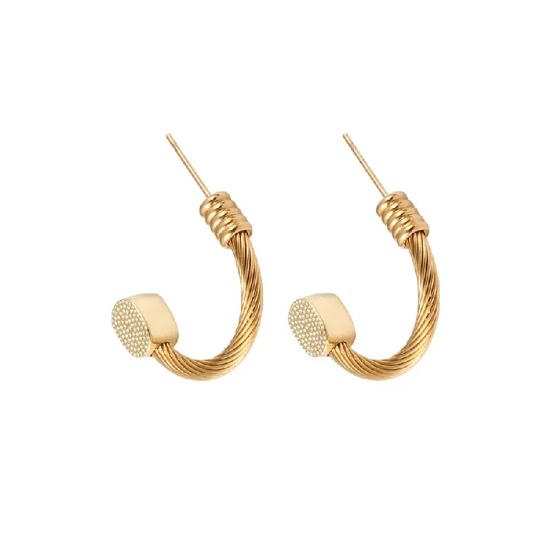 Gold Oval Earrings