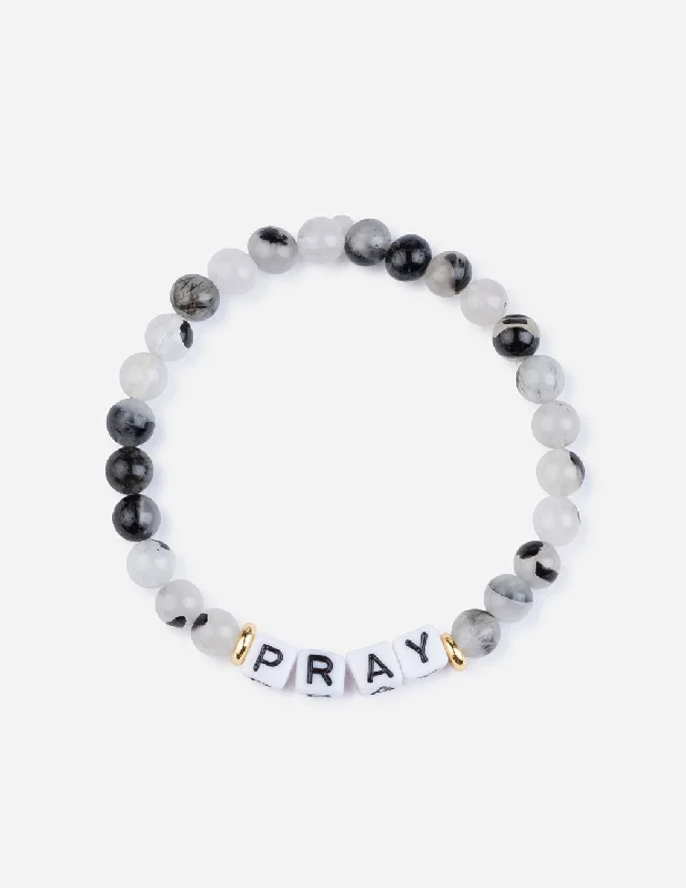 women's bracelets with soft leather strap -Pray Letter Bracelet