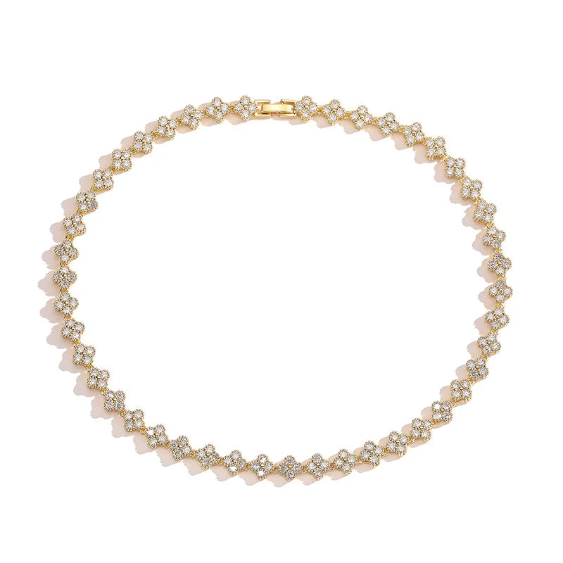 Gold White Diamond Necklace 1