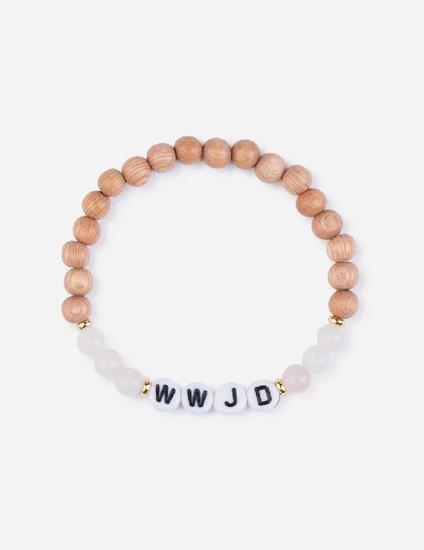 women's bracelets with diamond bangle -WWJD Wooden Letter Bracelet