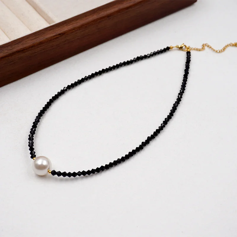 Black Crystal Single Pearl Style