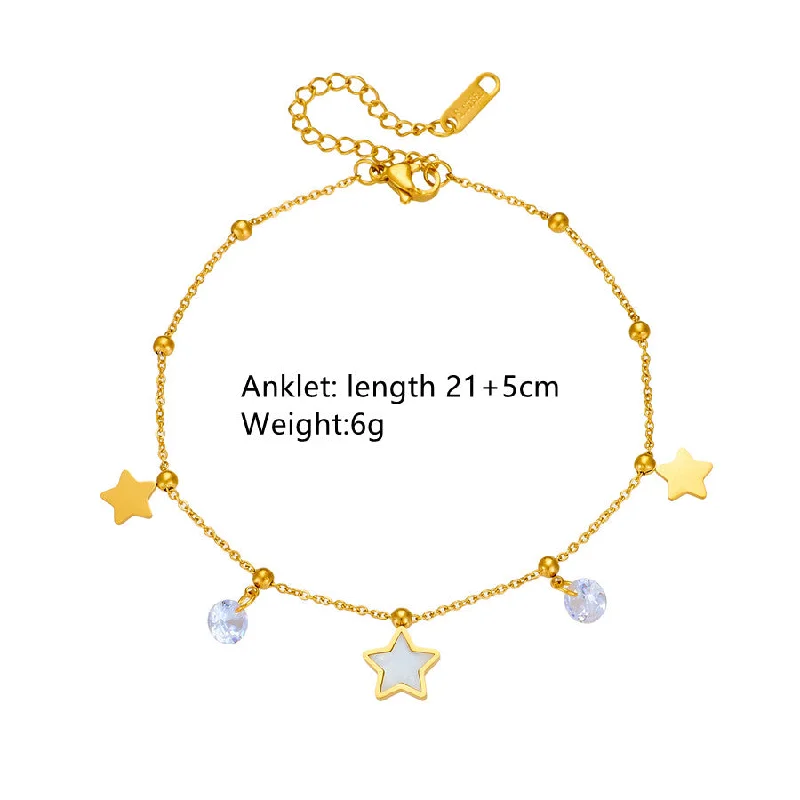 Gold White Shell Anklet