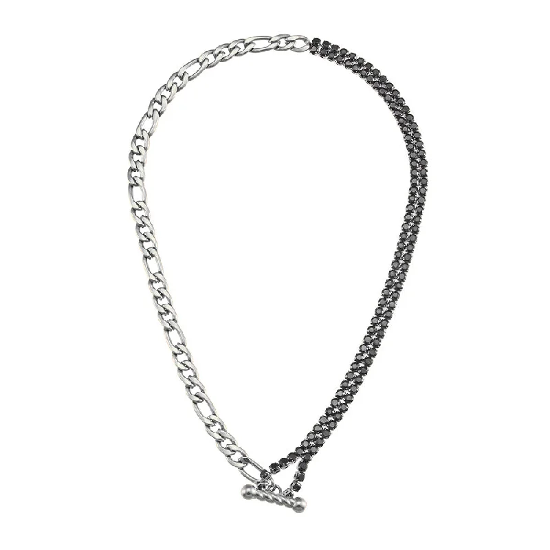 Necklace-Silver Black