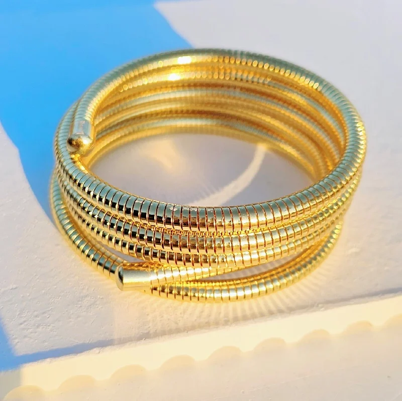 women's bracelets with chic metal bangle -Spiral Stretch Bracelet