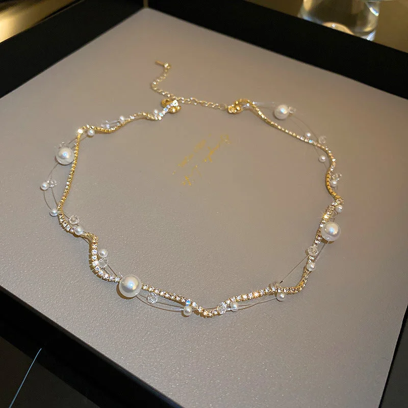 Pearl Necklace Gold Plating