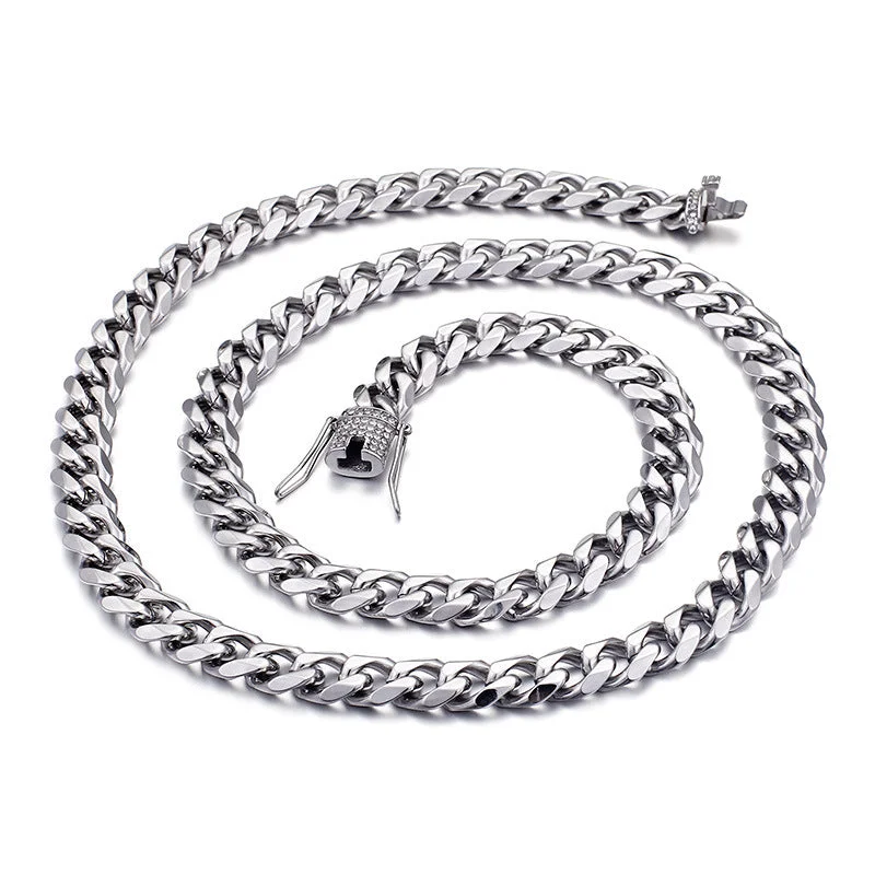 Steel Ribbon Diamond Necklace KN35982-K