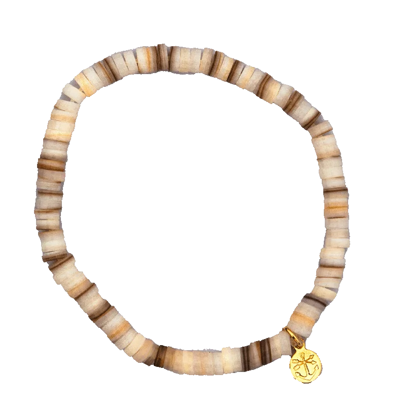 women's bracelets with polished finish -Ivory Sands Shell Bracelet