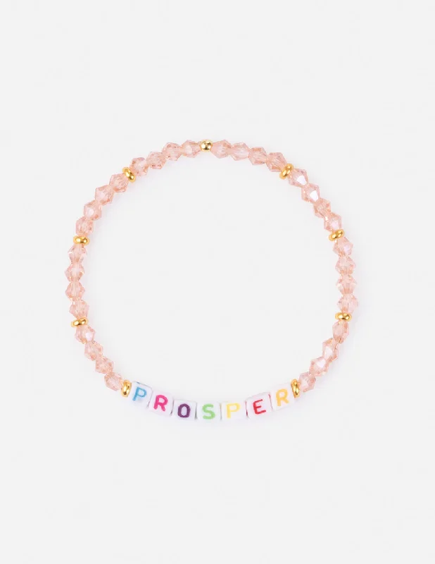 women's bracelets with silver bangles -Prosper Letter Bracelet