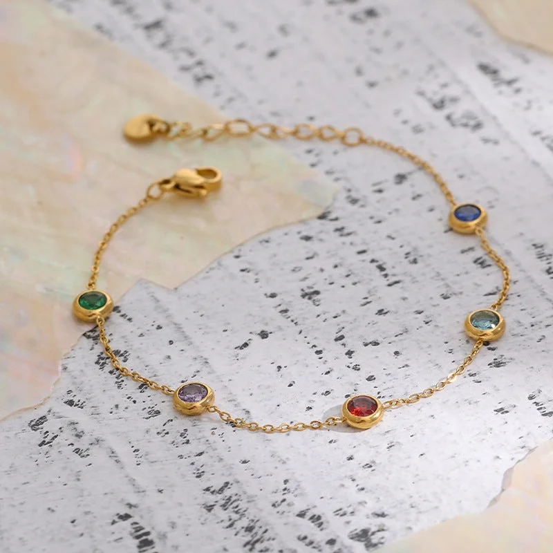 Colorful Crystals (Gold Bracelet)