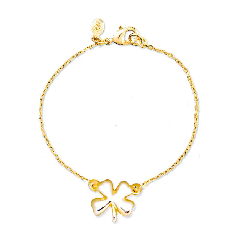 women's bracelets with engraved -The Gold Four Leaf Clover Bracelet