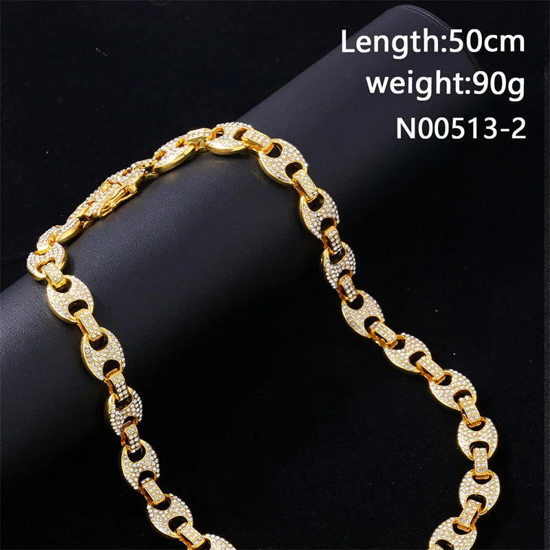 women's bracelets with pearl and gemstone -Hip-hop Geometric Alloy Rhinestone Plating Inlay Rhinestones Gold Plated Silver Plated Unisex Bracelets Necklace