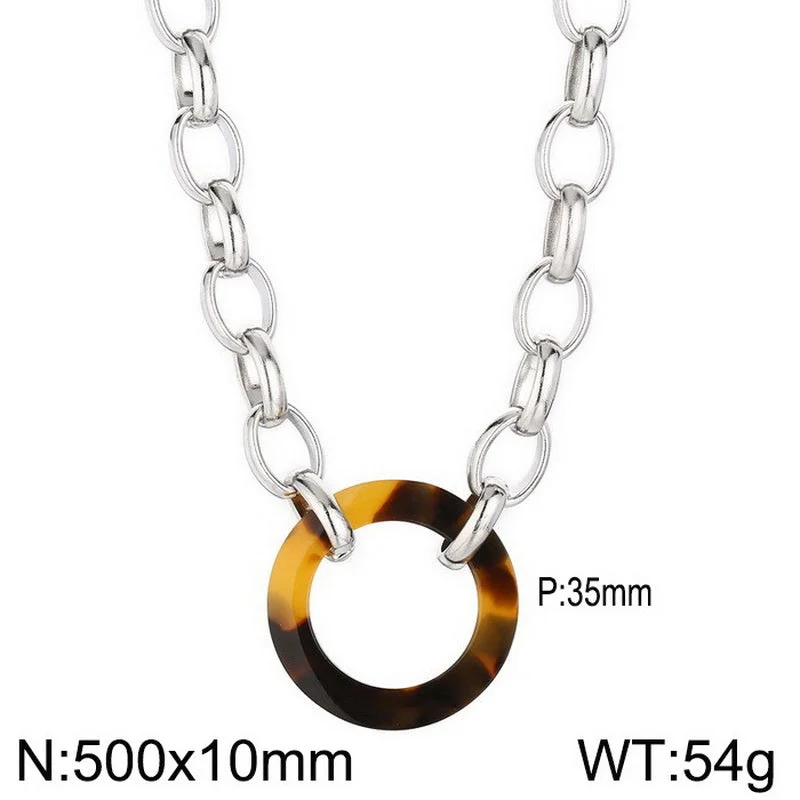 Steel Necklace Kn35399-ZC