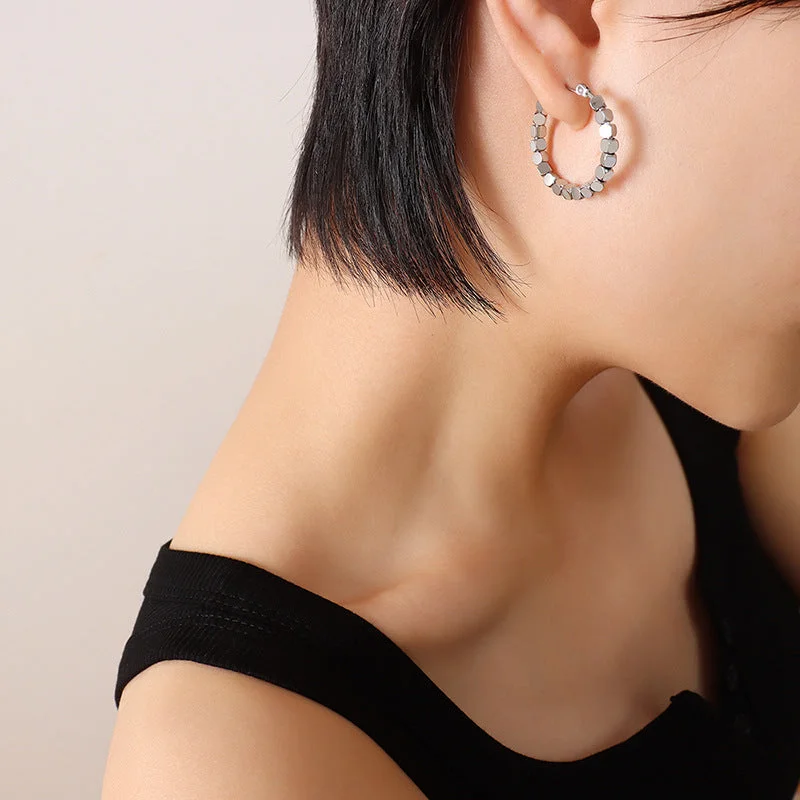 F646-Steel Earrings