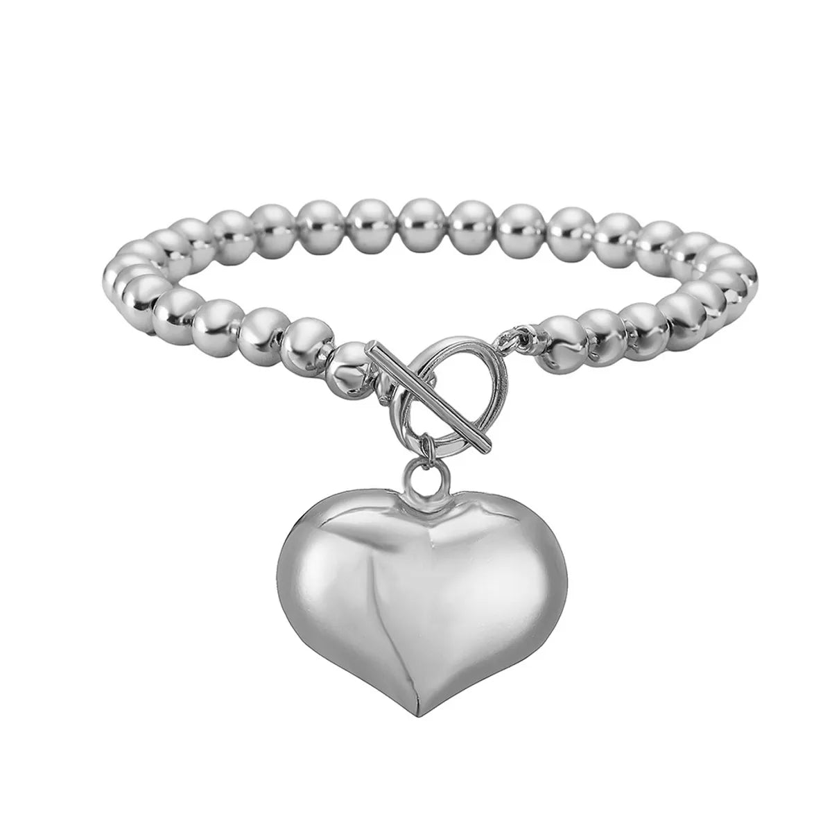 White Gold Color Heart Bracelet