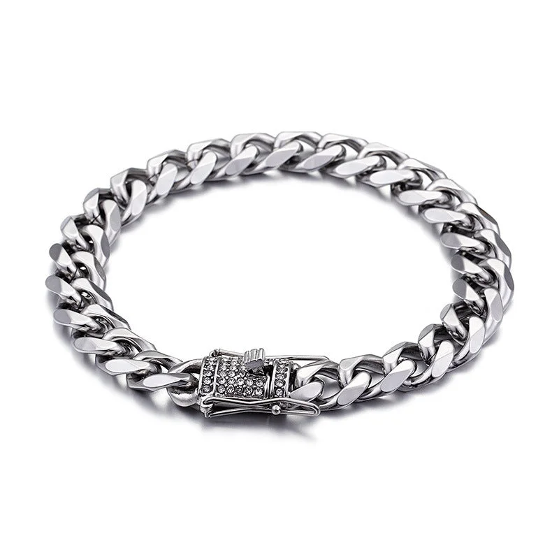 Steel Ribbon Diamond Bracelet KB95836-K-K