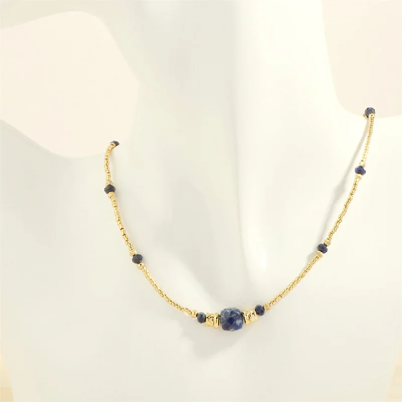 Miyuki Blue Stone Necklace