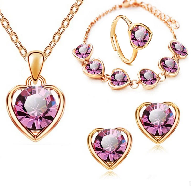 Four-Piece Set (Gold Rose Red)