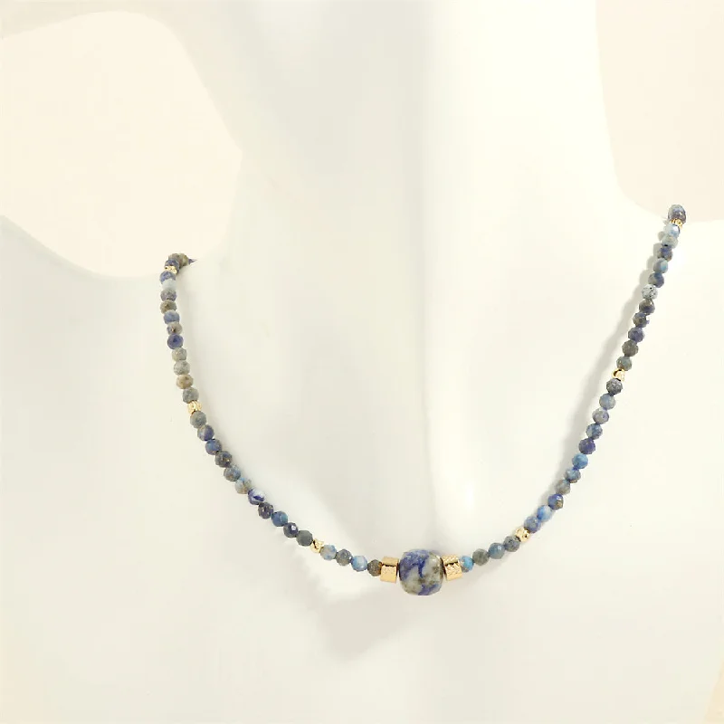 Blue Pattern Stone Necklace