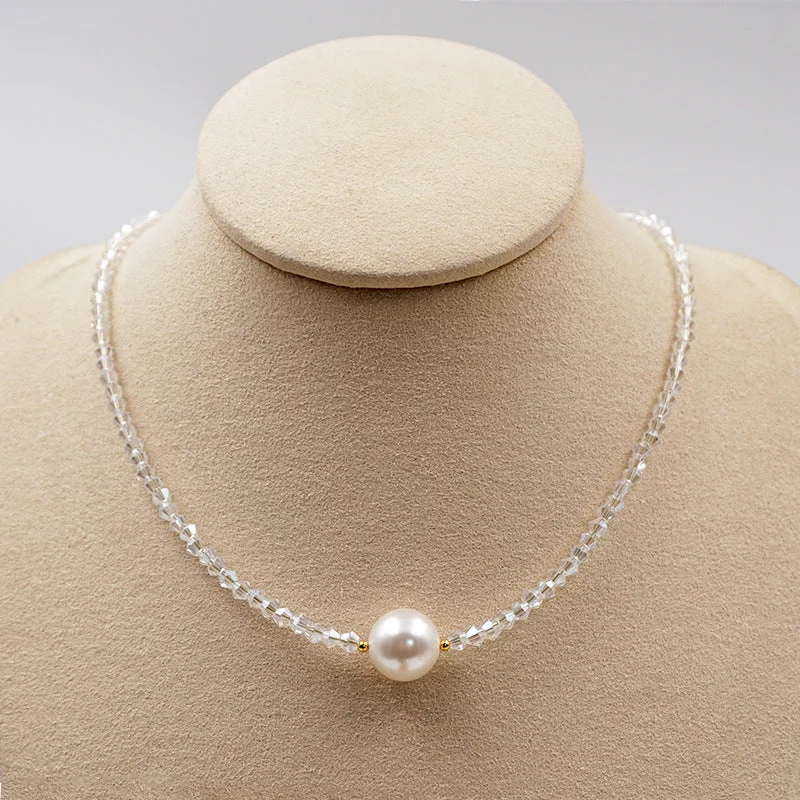 White Crystal Single Pearl Style