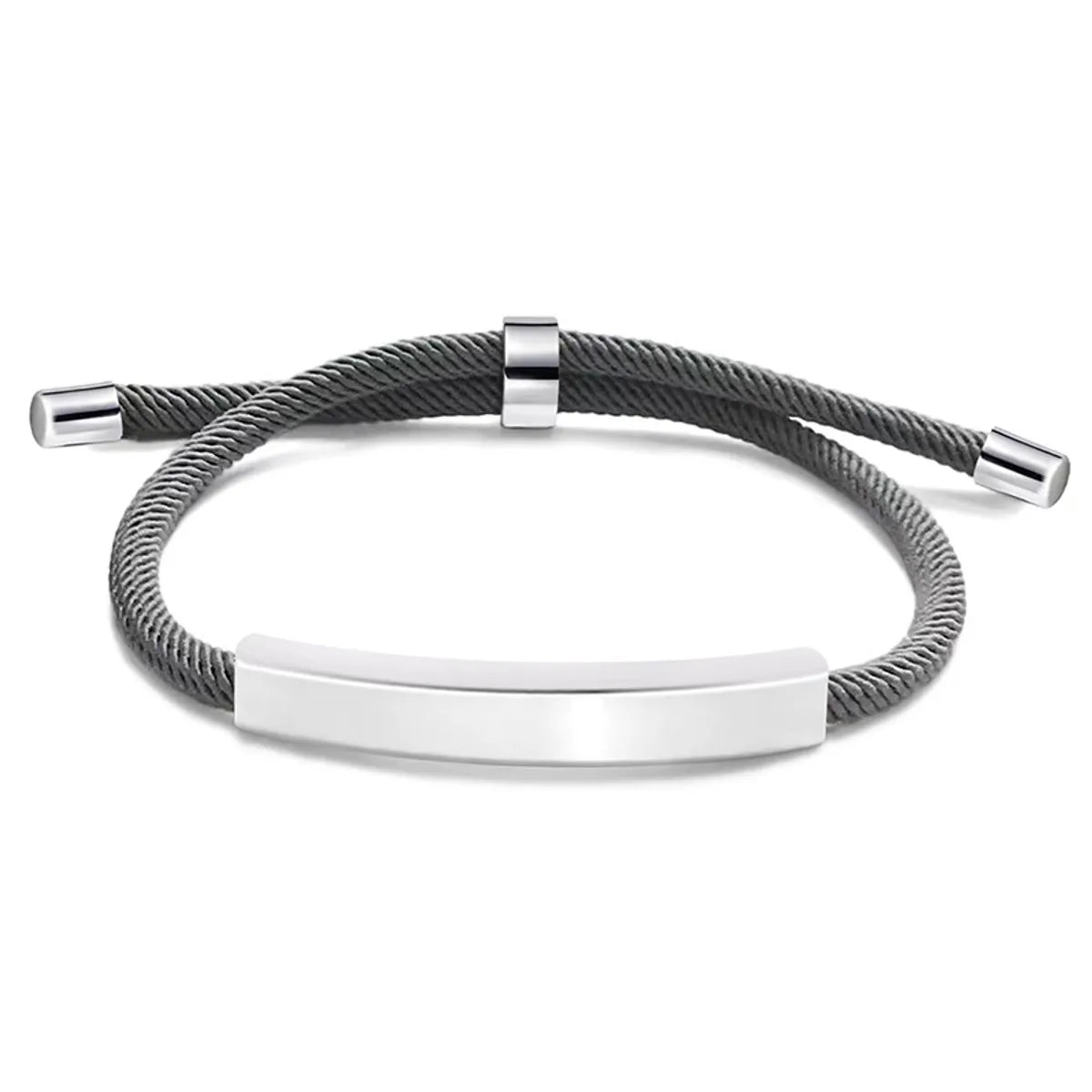 Gray Rope Bracelet Silver