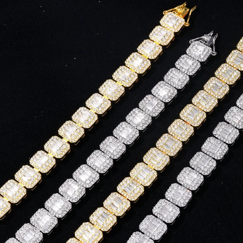 women's bracelets with woven design -Hip-hop Punk Solid Color Alloy Inlay Rhinestones Zircon Women's Bracelets Necklace