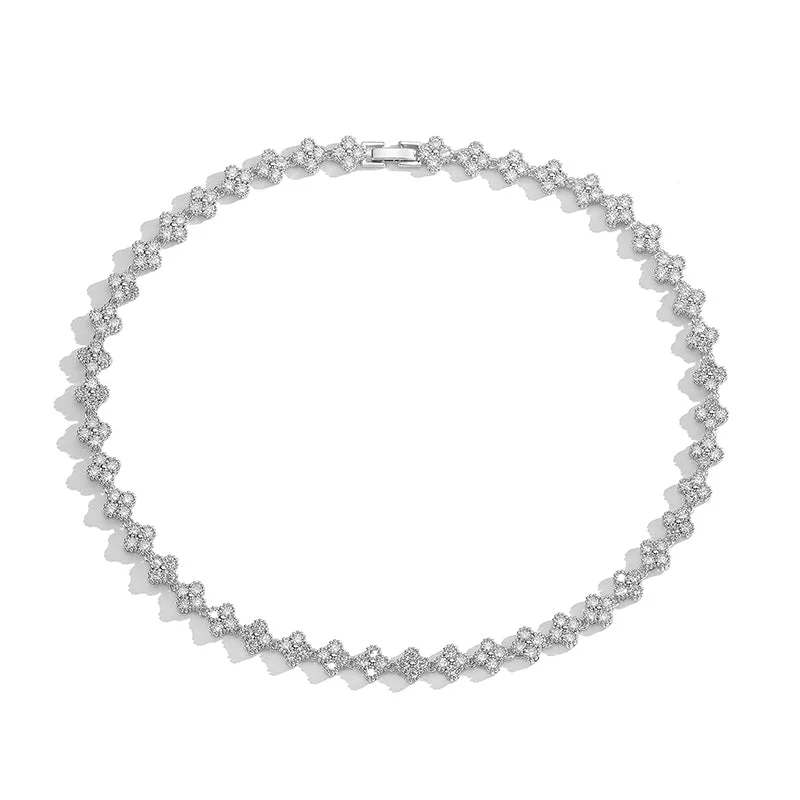 White Gold Color White Diamond Necklace 1