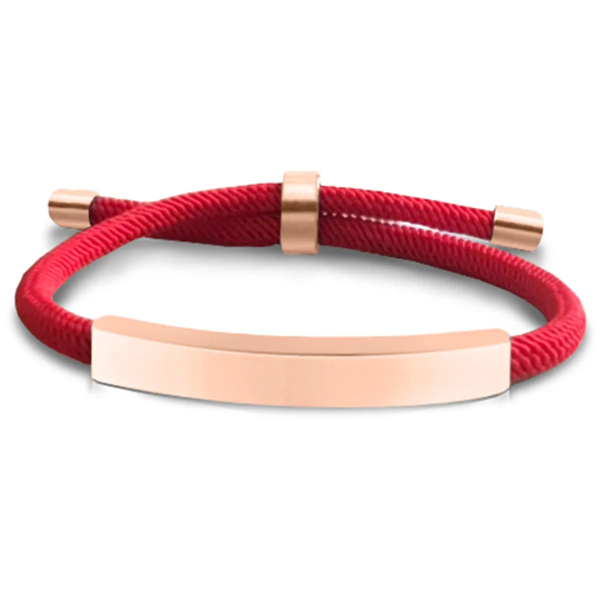 Red Rope Bracelet Rose Gold