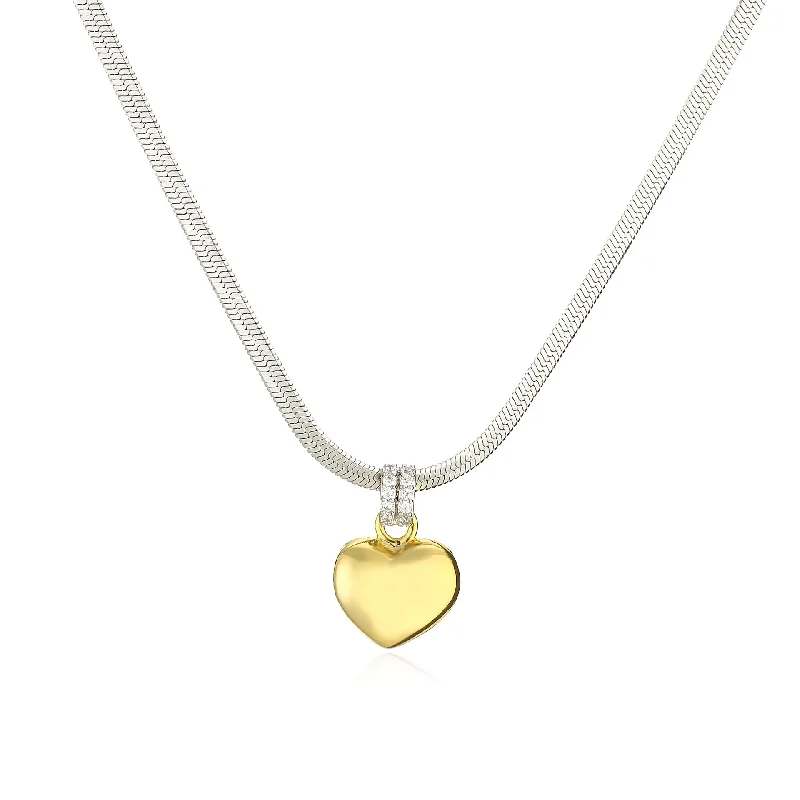 White Gold Color Love Necklace