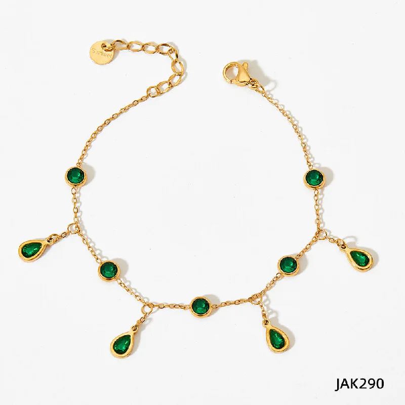 Jak290 Anklet Zircon Green